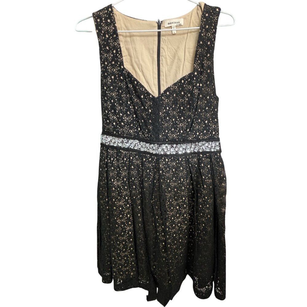 Monteau sleeveless lace cocktail dress size L